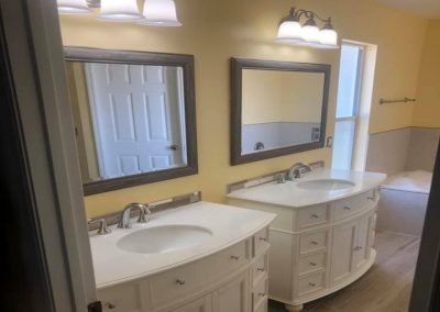 bathroom remodel with individual vanities